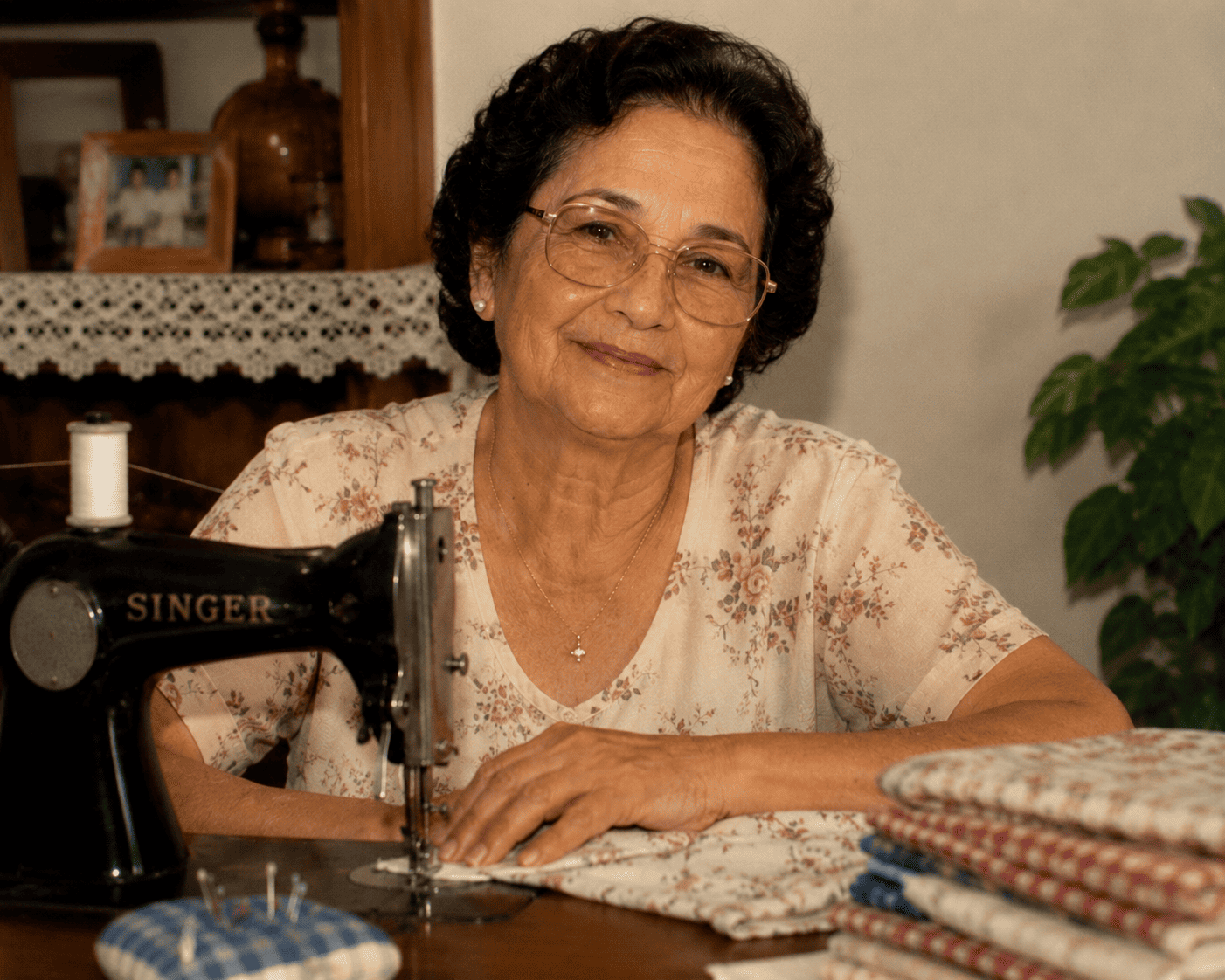 Uma costureira de mão cheia.
